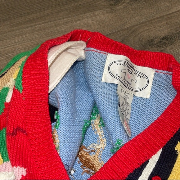 EAGLE'S Eye Collectibles Vintage Women's Family Tree Knit Cardigan Sweater Sz L - Picture 7 of 16